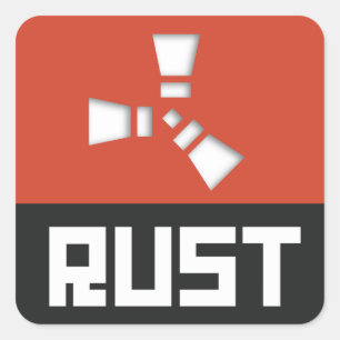 RUST Symbol Clear (rot) Quadratischer Aufkleber