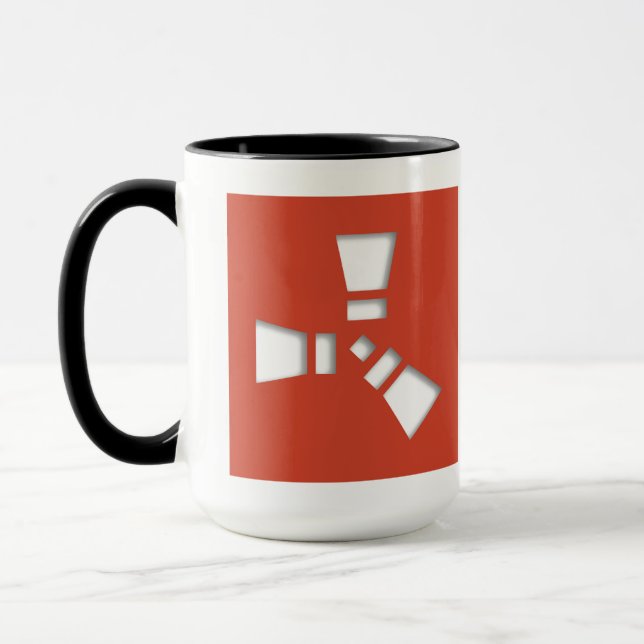 RUST Symbol Red auf Clear Shadowing Tasse (Links)