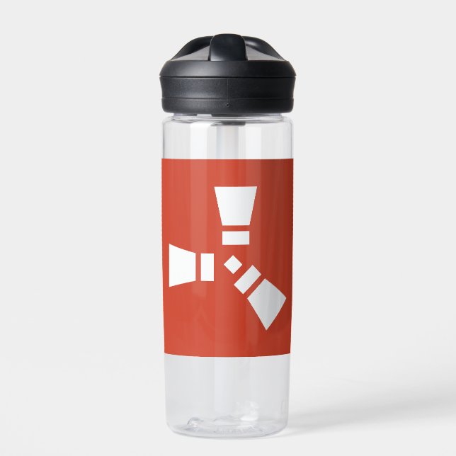 RUST Symbol White auf Rot Trinkflasche (Vorderseite)