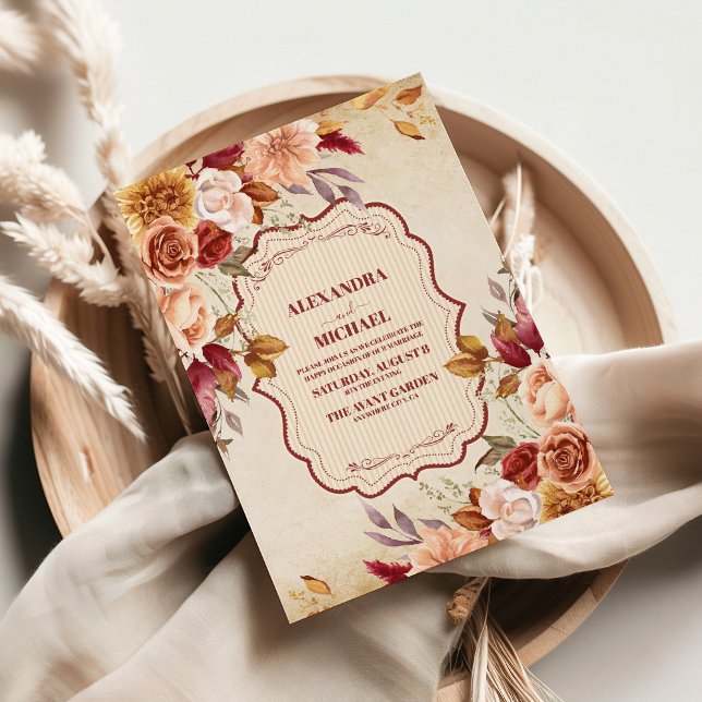 Rust Terracotta Blume Burnt Orange Hochzeit im Her Einladung (Von Creator hochgeladen)