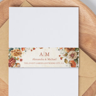 Rust Terracotta Blume Burnt Orange Hochzeit im Her Einladungsbanderole