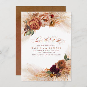 Rust Terracotta Burnt Orange Fall Save the Date Einladung