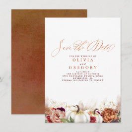 Rust Terracotta Floral Pumpkins fallen Save the Da Ankündigung