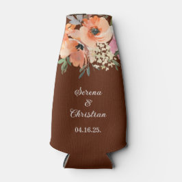Rust Terracotta Floral Wedding Flaschenkühler