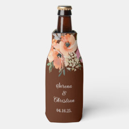 Rust Terracotta Floral Wedding Flaschenkühler