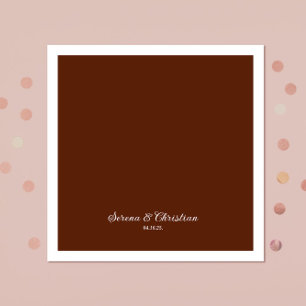 Rust Terracotta Floral Wedding Serviette