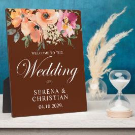 Rust Terracotta Floral Wedding Welcome Fotoplatte