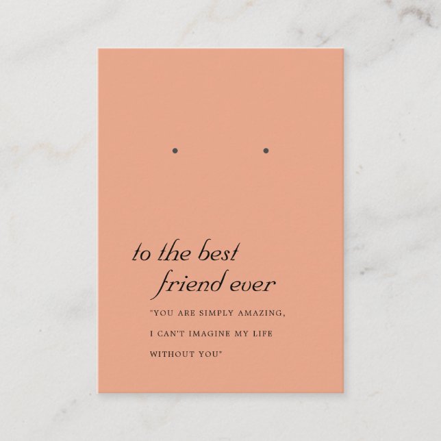 RUST TERRACOTTA FREUND EARRING DISPLAY CARD PLATZKARTE (Vorderseite)