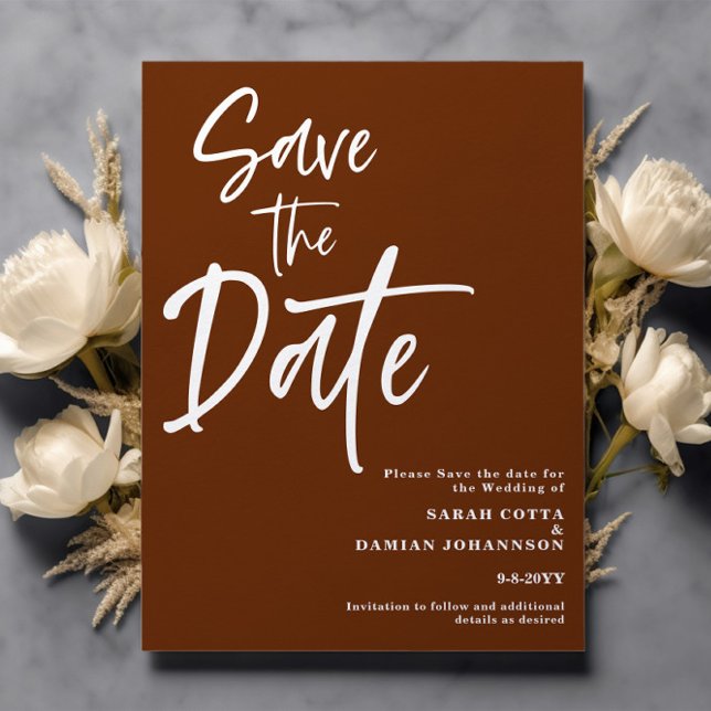 Rust Terracotta Save the Date Card Einladung (Von Creator hochgeladen)