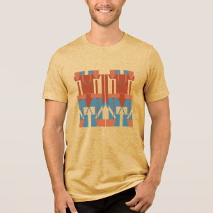 Rust Terrakotta Blau Mediterrane Inspiriert Kleine Tri-Blend Shirt