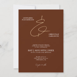 Rust Terrakotta Minimalist Ampersand Hochzeit Einladung