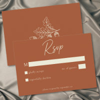 Rust Terrakotta Minimalist Leaf Eichel Hochzeit