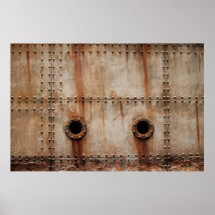 RUST UND TEXTURE AUF METALLPLATTENSEITEN DES STAGI POSTER