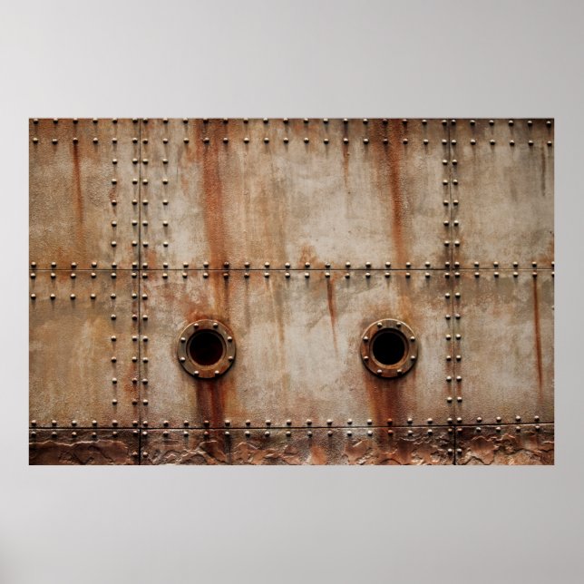 RUST UND TEXTURE AUF METALLPLATTENSEITEN DES STAGI POSTER (Vorne)