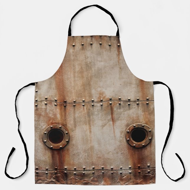 RUST UND TEXTURE AUF METALLPLATTENSEITEN DES STAGI SCHÜRZE (Vorderseite)