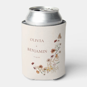 Rust-Wildblumen-Boho-personalisierte-Hochzeitsguns Dosenkühler
