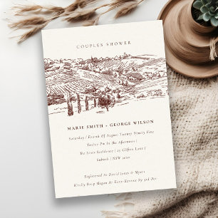 Rust Winery Mountain Sketch Paare Dusche laden Dankeskarte