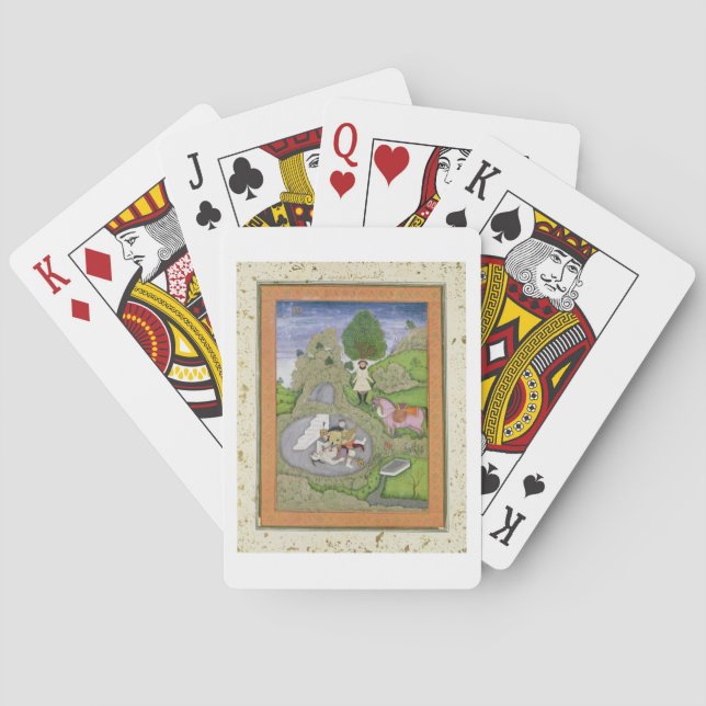 Rustam, das den weißen Dämon, Illustration von Spielkarten (Rückseite)