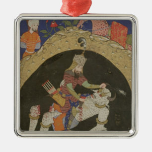 Rustam tötet die weiße Div. von Mazandaran, Silbernes Ornament
