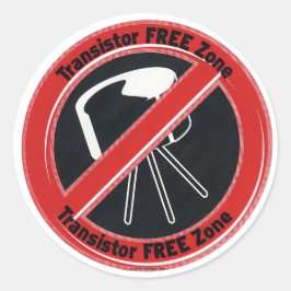 Rustech Tube Amplification 'Transistor Free Zone' Runder Aufkleber