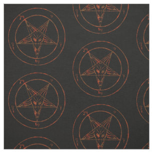Rusted Baphomet Pentagram Goth Muster Fabric Stoff