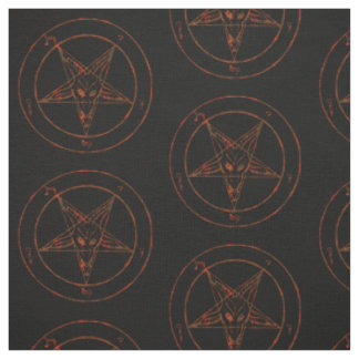 Rusted Baphomet Pentagram Goth Muster Fabric Stoff