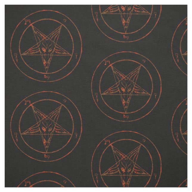 Rusted Baphomet Pentagram Goth Muster Fabric Stoff (Muster)