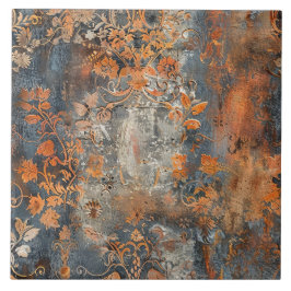 Rusted Metal Antique Floral Fliese