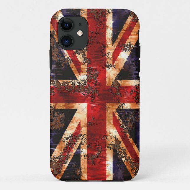 Rusted Patriotic United Kingdom Flag Case-Mate iPhone Hülle (Rückseite)
