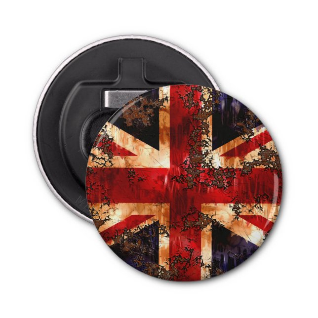 Rusted Patriotic United Kingdom Flag Flaschenöffner (Vorderseite)