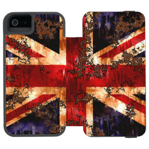 Rusted Patriotic United Kingdom Flag Incipio Watson™ iPhone 5 Geldbörsen Hülle