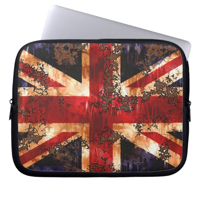 Rusted Patriotic United Kingdom Flag Laptopschutzhülle (Vorderseite)