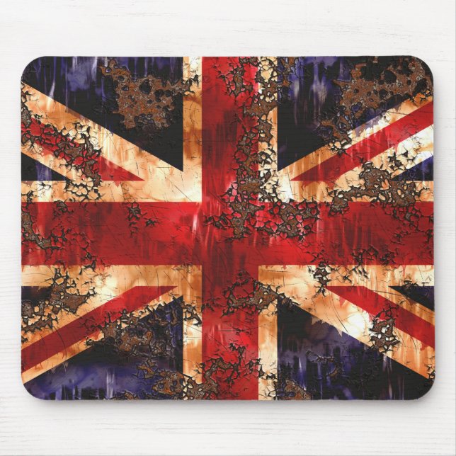 Rusted Patriotic United Kingdom Flag Mousepad (Vorne)