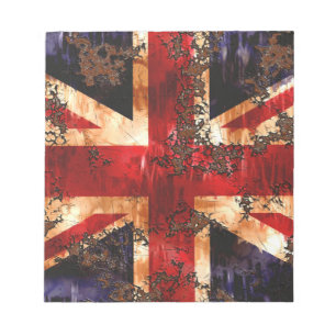 Rusted Patriotic United Kingdom Flag Notizblock
