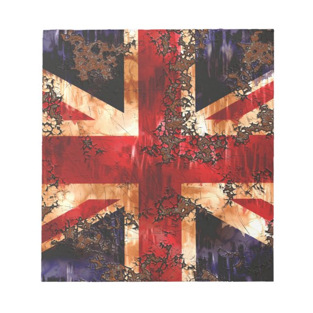 Rusted Patriotic United Kingdom Flag Notizblock (Vorderseite)