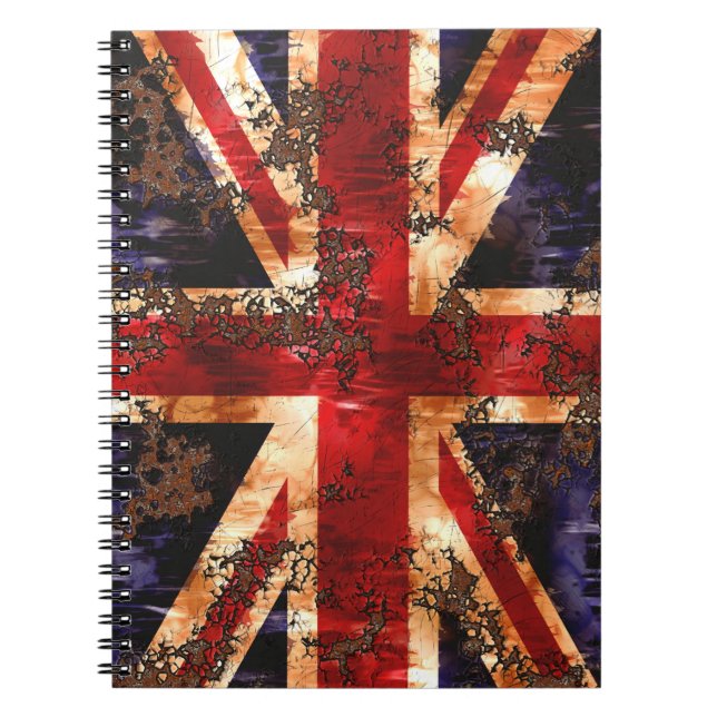 Rusted Patriotic United Kingdom Flag Notizblock (Vorderseite)