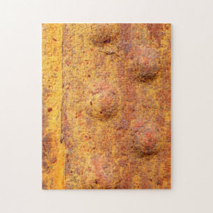 Rusted Riveted Metal Foto Puzzle mit Geschenkboxen