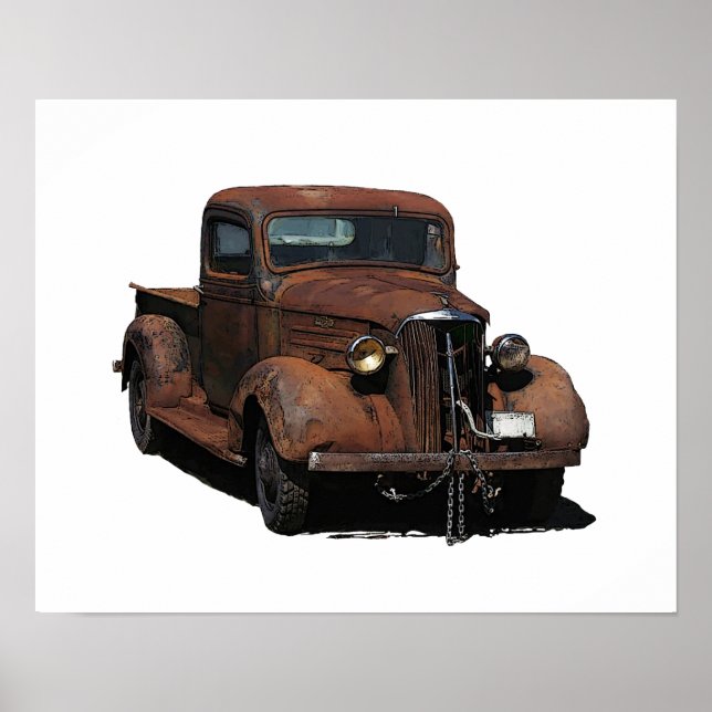 Rusted Scheune-Fundort 1937 Chevy Lieferwagen Poster (Vorne)