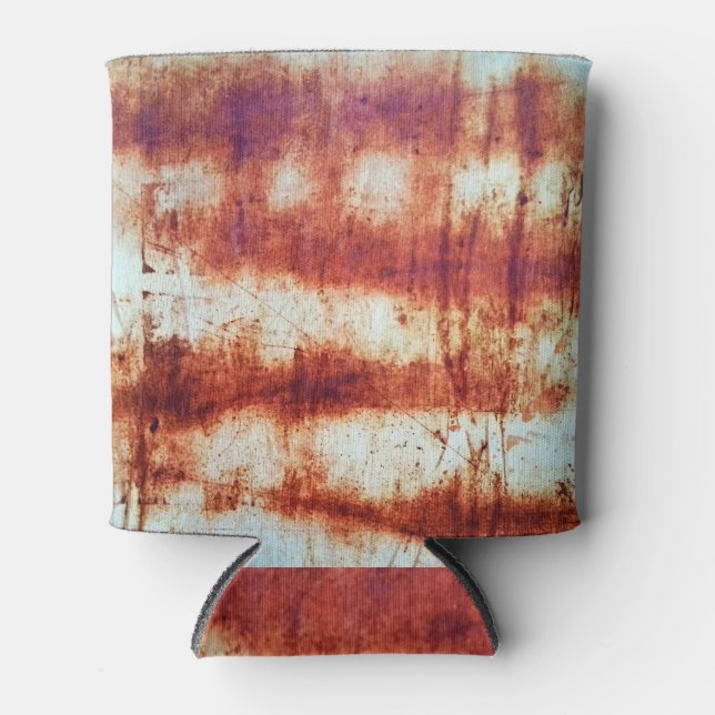 Rustetes Metall, texturierter Hintergrund. Dosenkühler (Vorderseite)