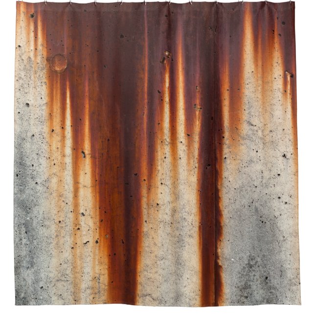 Rustgezogene Grunge Wand: Texturierte Saging Duschvorhang (Vorderseite)