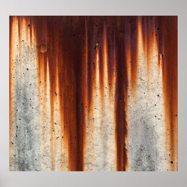 Rustgezogene Grunge Wand: Texturierte Saging Poster (Vorne)