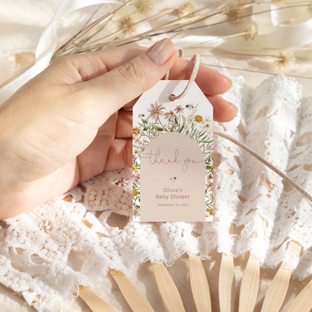 Rustiс Boho Wildblumen Babydusche Geschenkanhänger (Von Creator hochgeladen)