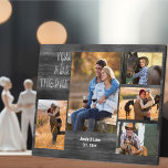 Rustic 5 Foto Collage Sie sind die One Gray Wood Fotoplatte<br><div class="desc">Rustikale Foto-Plakette, die Sie mit 5 Ihrer Lieblingsfotos personalisieren können. Das Design hat einen grau-schwarzen, rustikalen Landholzstil, geprägt von modernem überdimensionalem Druck und lässiger Schriftzeichen-Typografie. Der Wortlaut lautet "Sie sind der eine" und die Vorlage ist Set für Sie bereit, um Ihren Namen und Datum festgelegt hinzuzufügen. Laden Sie Ihre Fotos...</div>