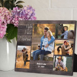 Rustic 5 Foto Collage Sie sind die One Wood Fotoplatte<br><div class="desc">Rustikale Foto-Plakette, die Sie mit 5 Ihrer Lieblingsfotos personalisieren können. Das Design hat ein rustikales Landholzbild, geprägt von modernem überdimensionalem Druck und lässiger Schriftzeichen. Der Wortlaut lautet "Sie sind der eine" und die Vorlage ist Set für Sie bereit, um Ihren Namen und Datum festgelegt hinzuzufügen. Laden Sie Ihre Fotos hoch,...</div>
