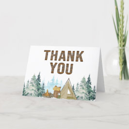 Rustic A Little Camper Baby Shower  Dankeskarte