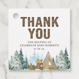 Rustic A Little Camper Baby Shower Favors Geschenkanhänger