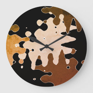 Rustic Abstract Art Große Wanduhr