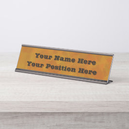 Rustic Abstract Modern Contemporary Geometric Art Schreibtischnamensplakette