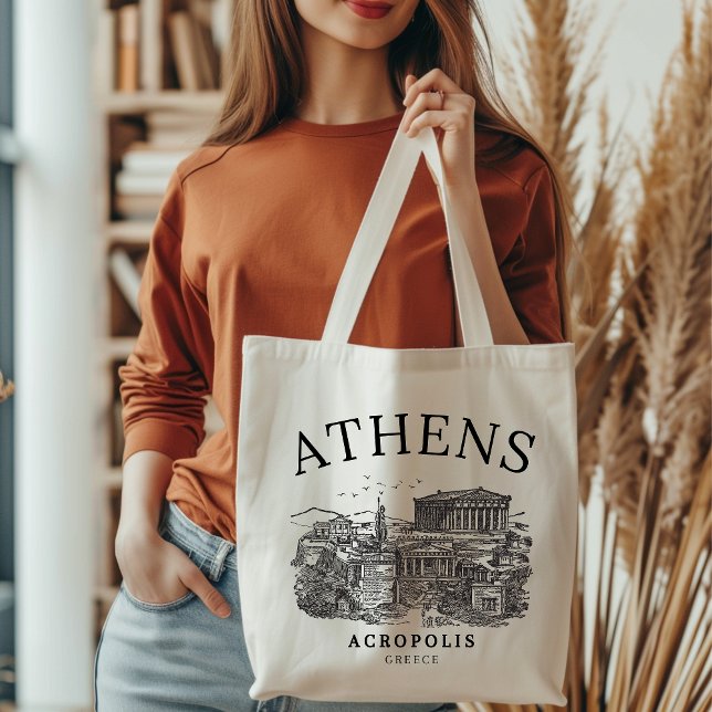 Rustic Acropolis of Greece Sketch Tragetasche (Von Creator hochgeladen)