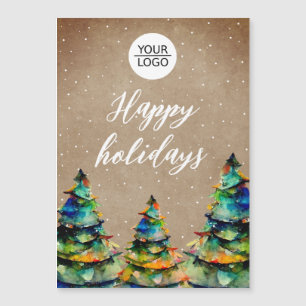 Rustic Add Logo Weihnachtsbaum Company Magnet